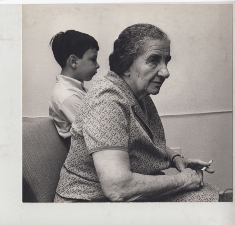 MICHA BAR-AM, Golda Meir and Grandson, Jerusalem, late 1960s